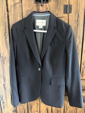 Banana Republic Black Single-Button Tailored Blazer